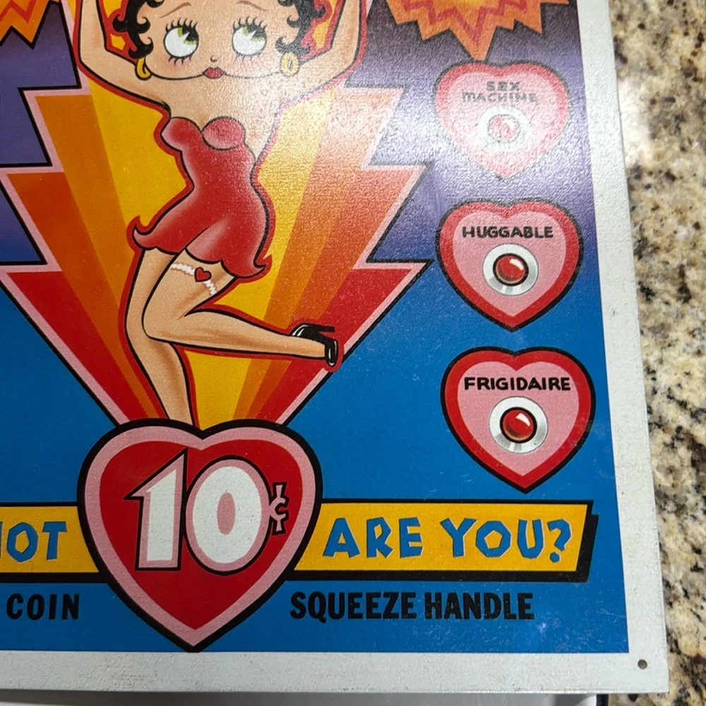 Betty Boop Love Meter Wall Art - Metal, Red & Teal